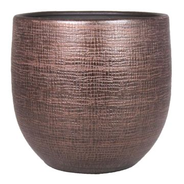 Pot de fleurs AGAPE, céramique, veinée, cuivre, 31 cm, Ø 34 cm