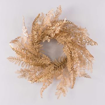 Couronne de fougère décorative ALASEJA, or, Ø45cm