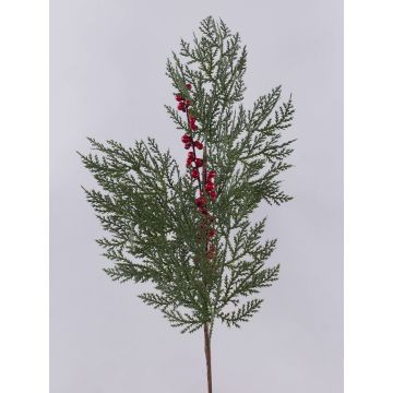 Branche de cèdre en plastique AMANDLA avec des baies, rouge-vert, 80cm Branche de cèdre en plastique AMANDLA avec des baies, rouge-vert, 80cm