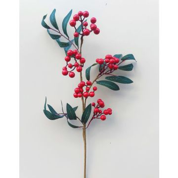 Branche de sorbier des oiseaux en plastique BERNFRIEDE avec des fruits, rouge, 55cm Branche de sorbier des oiseaux en plastique BERNFRIEDE avec des fruits, rouge, 55cm
