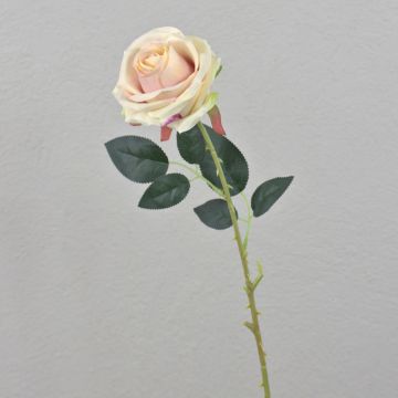 Rose artificielle ELEAZAR, rose crème, 65 cm, Ø 9 cm