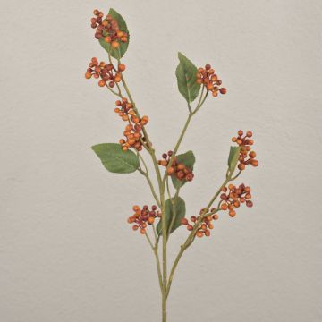 Branche artificielle Gaultheria TSELOTE avec des fruits, aspect sec, orange, 80cm Branche artificielle Gaultheria TSELOTE avec des fruits, aspect sec, orange, 80cm