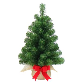 Mini sapin artificiel VARSOVIE, sac de jute, 60cm, Ø40cm