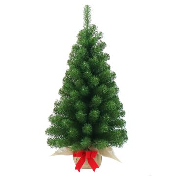 Mini sapin artificiel VARSOVIE, sac de jute, 90cm, Ø50cm
