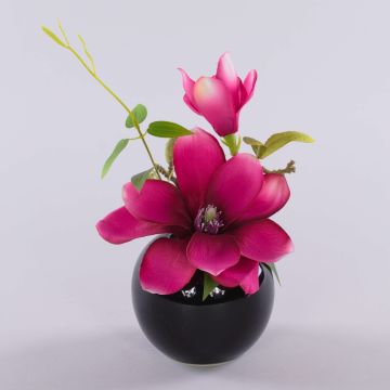 Magnolia artificiel FEMI dans un pot en céramique noir, rose vif, 20 cm, Ø 17 cm Magnolia artificiel FEMI dans un pot en céramique noir, rose vif, 20 cm, Ø 17 cm