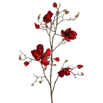 Branche de magnolia en velours JACKA, rouge, 105cm Branche de magnolia en velours JACKA, rouge, 105cm