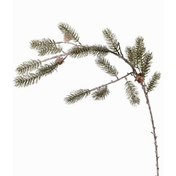 Branche décorative de sapin ORVILOS avec pommes de pin, vert-blanc, 85cm Branche décorative de sapin ORVILOS avec pommes de pin, vert-blanc, 85cm