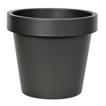 Cache-pot en plastique VOTHY, noir mat, 18 cm, Ø 20 cm