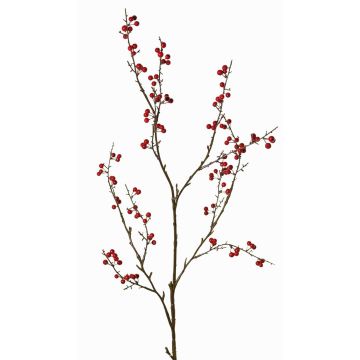 Branche de faux-baies artificielle SYLTAN avec baies, rouge, 120cm Branche de faux-baies artificielle SYLTAN avec baies, rouge, 120cm