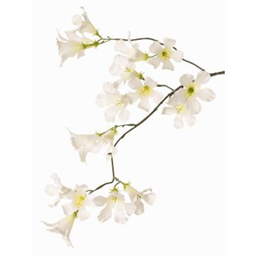 Branche de jasmin trompette artificielle AURINA, blanche, 90cm