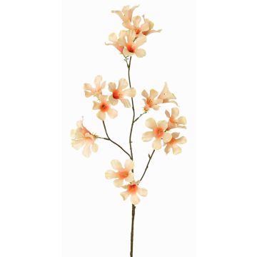Branche de fleurs artificielles trompette de jasmin AURINA, couleur pêche, 90cm