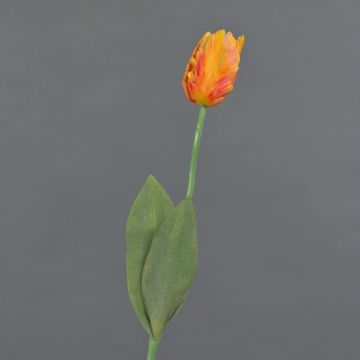 Fleur artificielle Tulipe perroquet UAKARI, orange-jaune, 65cm, Ø6cm