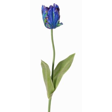 Fleur artificielle Tulipe perroquet UAKARI, bleu-vert, 65cm, Ø6cm
