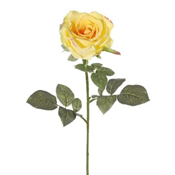 Rose en tissu HUSA, jaune, 75cm, Ø10cm Rose en tissu HUSA, jaune, 75cm, Ø10cm