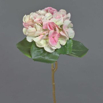 Hortensia artificiel CHIDORI, crème-rose-vert, 60 cm, Ø 18 cm