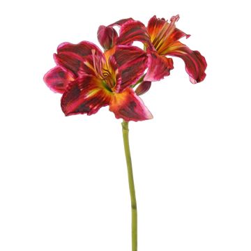 Fleur artificielle « Taglilie » NEULIDA avec fleurs, rouge bordeaux-orange, 65 cm, Ø 11 cm