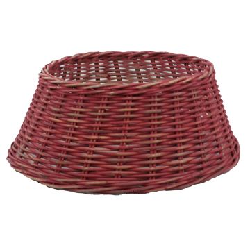 Cache-pied pour sapin MACARIO en rotin, rouge, 26cm, Ø65cm