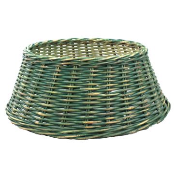 Cache-pied pour sapin MACARIO en rotin, vert, 26cm, Ø65cm