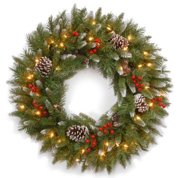 Couronne de sapin artificielle MARLIES, enneigée, avec des fruits, LED, Ø 60 cm Couronne de sapin artificielle MARLIES, enneigée, avec des fruits, LED, Ø 60 cm