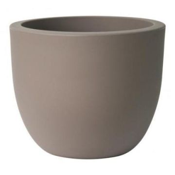 Pot de fleurs rond ETRION en plastique, taupe, 52 cm, Ø 64 cm