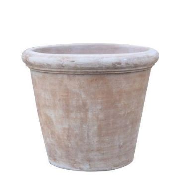 Pot de fleurs VIRELY en terre cuite, fait main, patiné, marron, 33 cm, Ø 36 cm Pot de fleurs VIRELY en terre cuite, fait main, patiné, marron, 33 cm, Ø 36 cm