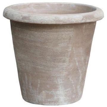 Pot de fleurs ELVORN en terre cuite, fait main, patiné, marron, 55 cm, Ø 58 cm