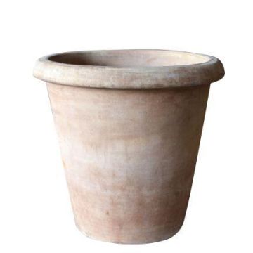 Pot de fleurs ELVORN en terre cuite, fait main, patiné, marron, 40 cm, Ø 42 cm