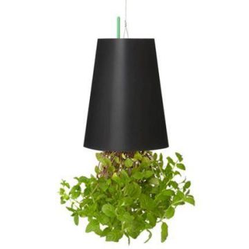 Suspension décorative LEVONT en forme de menthe dans un pot décoratif, verte, 19 cm, Ø 14 cm