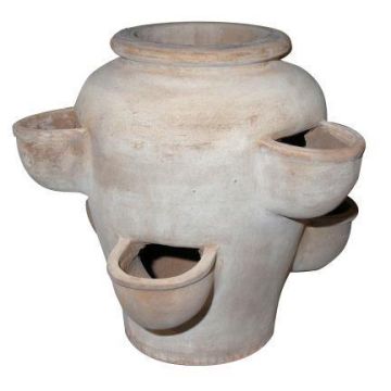 Pot à herbes aromatiques à étages ILMORA en terre cuite, fait main, marron, 48 cm, Ø 50 cm