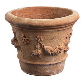 Pot de fleurs en terre cuite VONDAR avec motif, fait main, 43 cm, Ø 60 cm