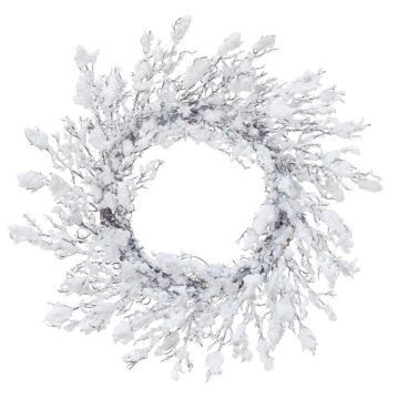 Couronne artificielle de saule EZIO, enneigée, blanc, Ø45cm