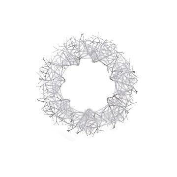 Couronne artificielle de saule DENBORA, enneigée, blanc, Ø70cm