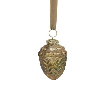 Gland Suspension de Noël NUMI en verre, vert antique, 8cm