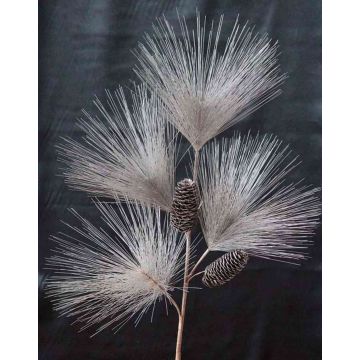 Branche de pin artificielle MARTJE, pommes de pin, paillettes, cuivre, 100cm