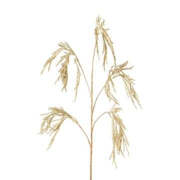 Branche artificielle Oryza sativa TROMLE avec des épis, suspendu, crème-or, 120cm