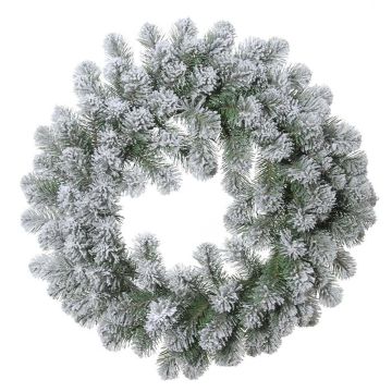 Couronne décorative Sapin FRANKLIN, enneigé, blanc-vert, Ø60cm Couronne décorative Sapin FRANKLIN, enneigé, blanc-vert, Ø60cm