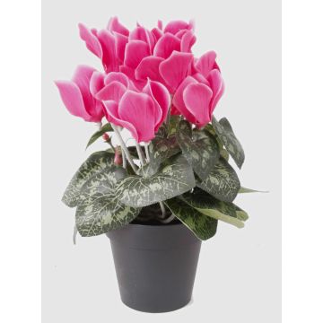 Cyclamen artificiel HEIDI, pot décoratif, fuchsia, 25cm, Ø5-8cm