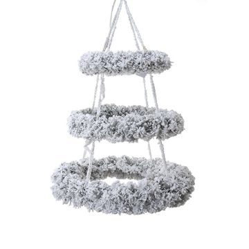 Couronne de plafond artificielle Sapin NAVANTA, 3 niveaux, enneigé, blanc, Ø90cm Couronne de plafond artificielle Sapin NAVANTA, 3 niveaux, enneigé, blanc, Ø90cm