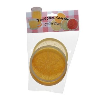 Fruit décoratif Tranches de citron ANDOU, 4 pièces, jaune, Ø6cm