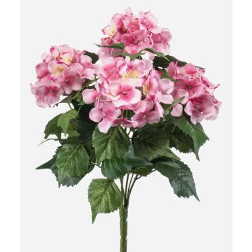 Hortensia artificiel DORJA sur tige, rose, 40 cm