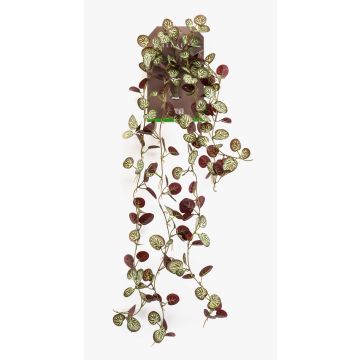 Plante retombante artificielle saxifrage SAELFES sur tige, vert-bordeaux, 85 cm