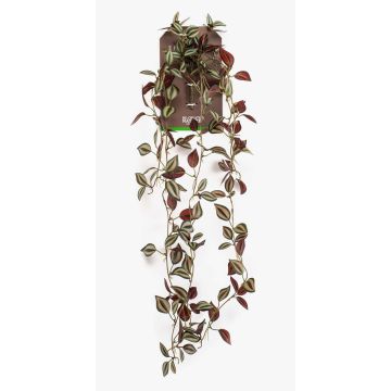 Plante retombante artificielle Tradescantia zebrina SAELFES sur tige, vert-bordeaux, 85 cm