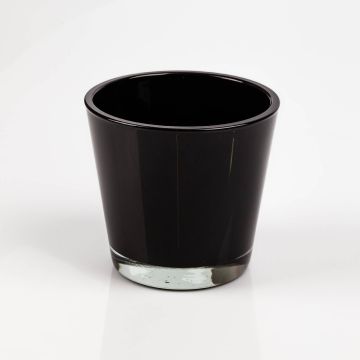 Cache-pot en verre RANA, noir, 13cm, Ø14cm Cache-pot en verre RANA, noir, 13cm, Ø14cm