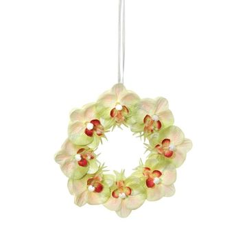 Couronne décorative Orchidée Phalaenopsis VARTAN, vert-rose-fuchsia, Ø16cm Couronne décorative Orchidée Phalaenopsis VARTAN, vert-rose-fuchsia, Ø16cm