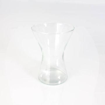 Vase en verre transparent LIZZY, forme de sablier, 19,5cm, Ø14cm Vase en verre transparent LIZZY, forme de sablier, 19,5cm, Ø14cm
