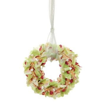 Couronne décorative Orchidée Phalaenopsis VARTAN avec perles, vert-rose-fuchsia, Ø16cm Couronne décorative Orchidée Phalaenopsis VARTAN avec perles, vert-rose-fuchsia, Ø16cm