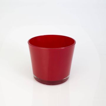 Pot à plantes en verre ALENA, rouge, 12,5cm, Ø14,5cm Pot à plantes en verre ALENA, rouge, 12,5cm, Ø14,5cm