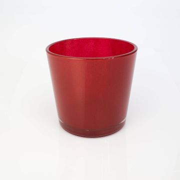 Pot à plantes en verre ALENA, rouge, 16cm, Ø17cm Pot à plantes en verre ALENA, rouge, 16cm, Ø17cm
