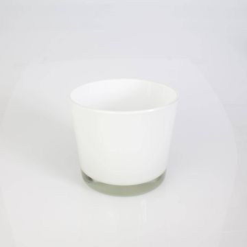 Pot à plantes en verre ALENA, blanc, 12,5cm, Ø14,5cm Pot à plantes en verre ALENA, blanc, 12,5cm, Ø14,5cm