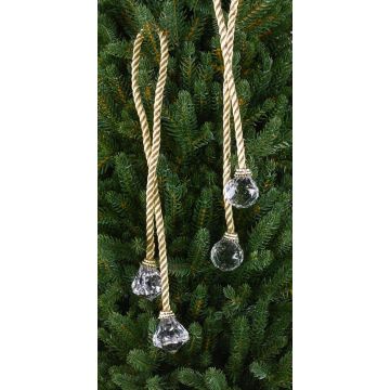Décoration de sapin de Noël Boules acryliques TAYLER avec cordon, or, 40cm, Ø3cm